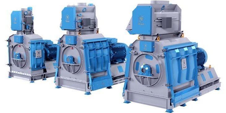 Rendering of three Rosal hammer mill models