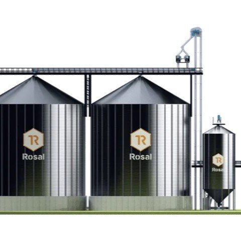 Render de dos silos de una fábrica de piensos