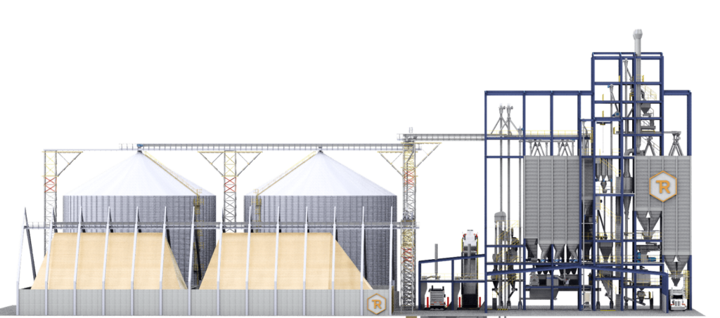 Rendering of a complete Rosal factory for feed production