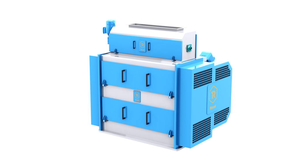 Render de un molino de rodillos para fabricación de piensos para alimentación animal de Rosal.