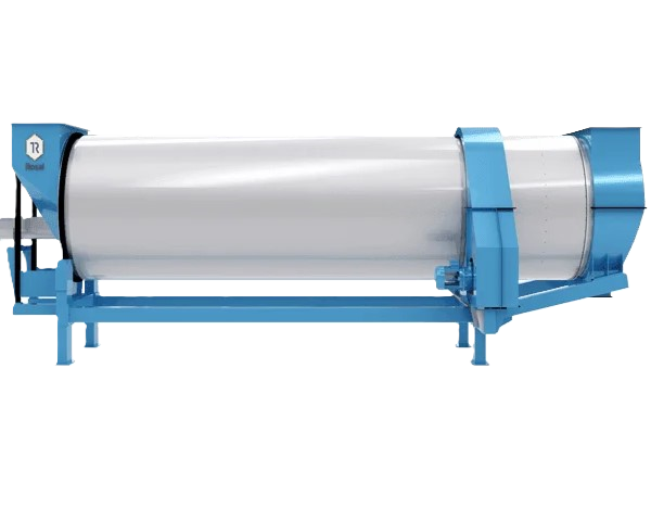 Render of a Rosal rotary drum dryer.