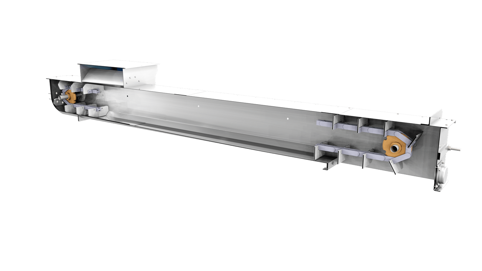 Render transportador de paletas para alimentación animal visot desde dentro