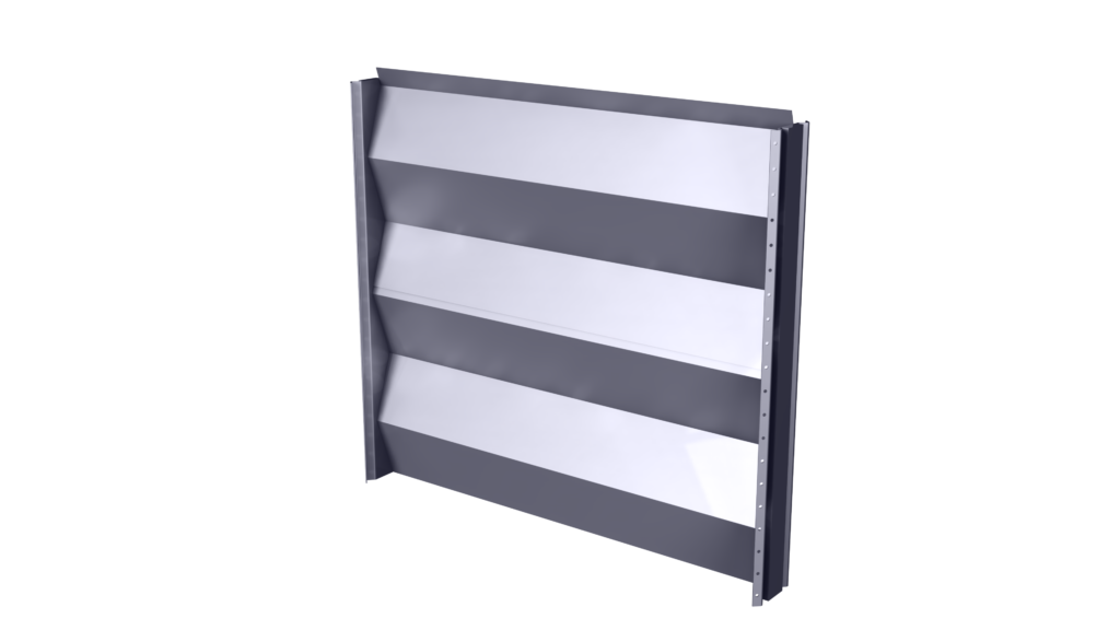 Зигзагообразная панель, образующая квадратный силос для хранения зерна.