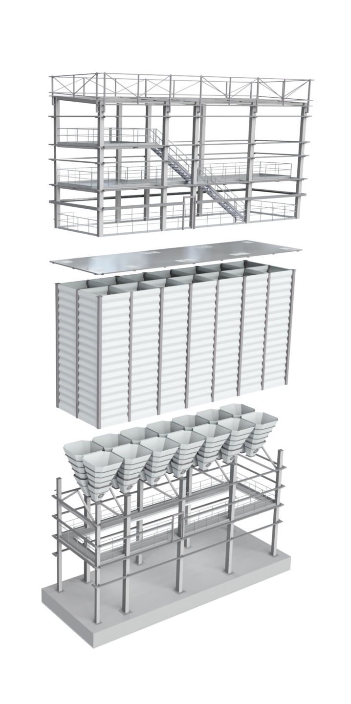 Покомпонентное изображение системы квадратных силосов Rosal